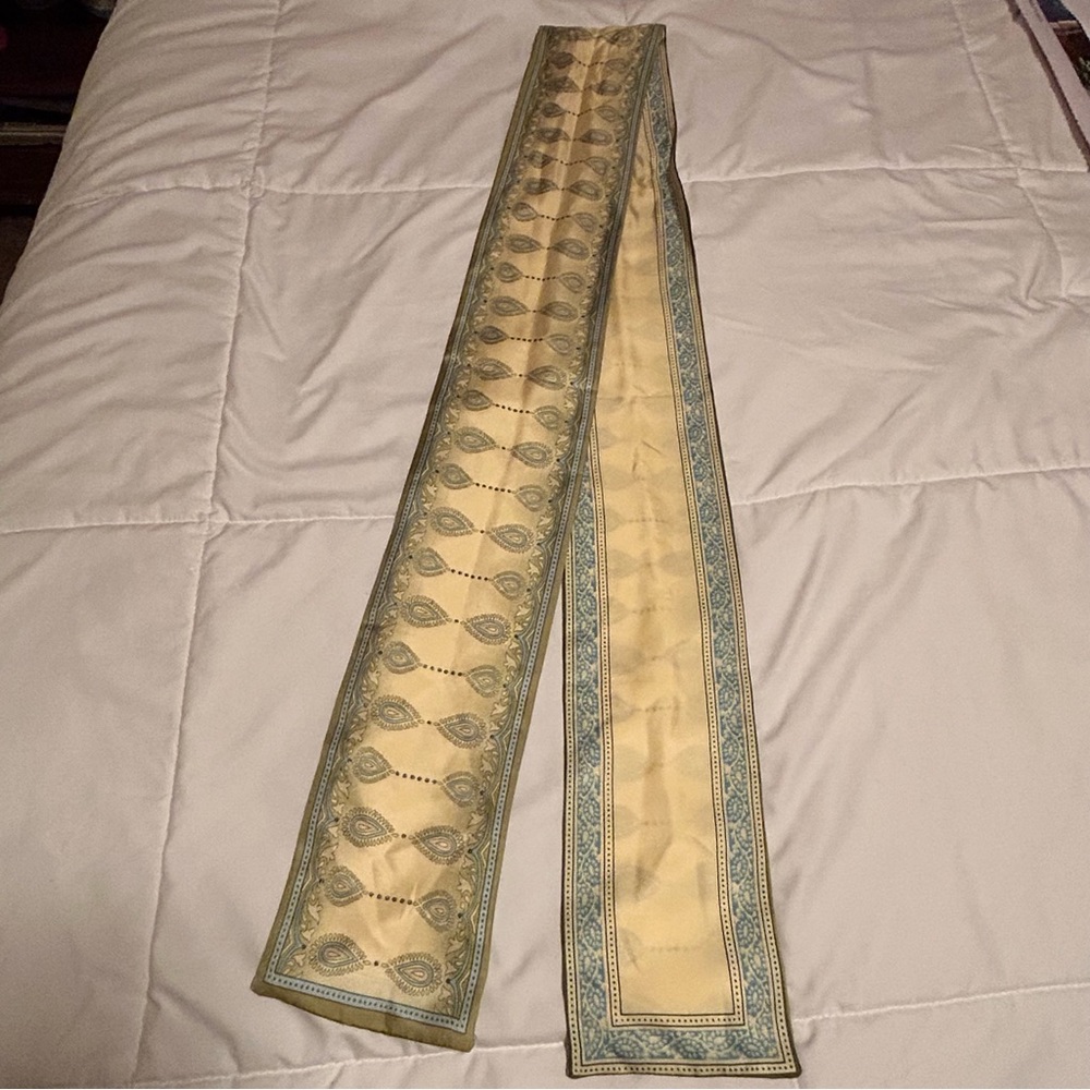 Talbots Elegant Gold and Green Scarf